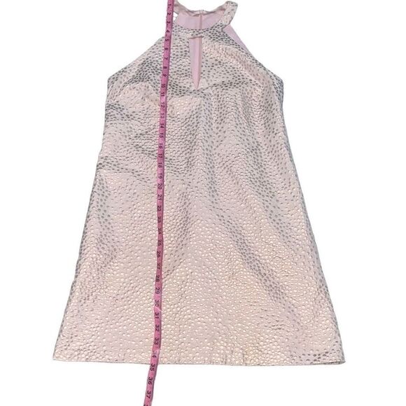Amanda Uprichard Sleeveless Halter Dress Pink Rose Gold Polka Dots sz S Small - Picture 5 of 7